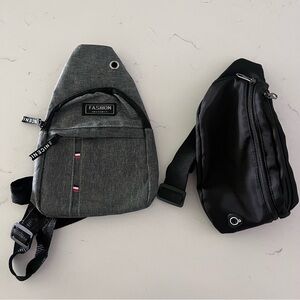 Gray and Black Sling Bags Bundle